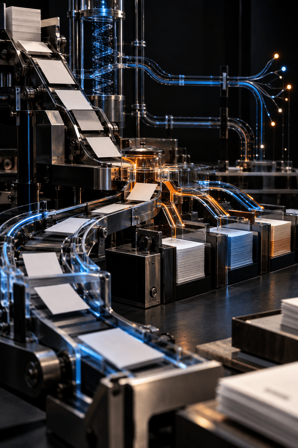 Mechanical model of an automated information workflow